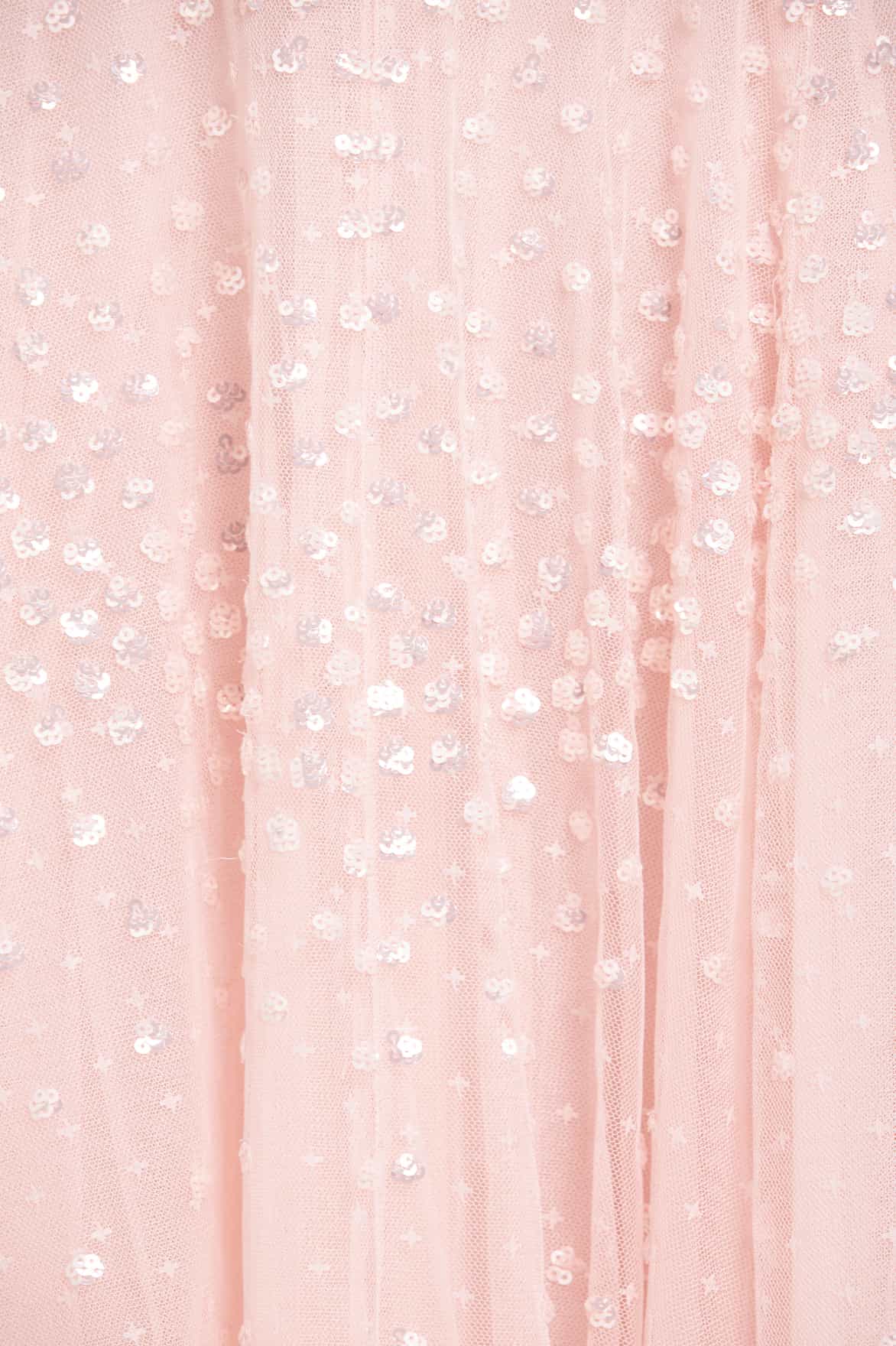 Scallop Sequin V-Neck Ankle Gown Pink | Needle & Thread Scallop Sequin V-Neck Ankle Gown Pink | Needle & Thread