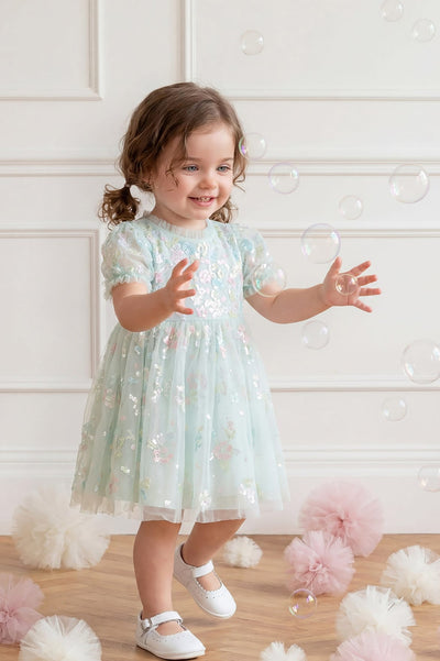 Sequin Bloom Baby Dress