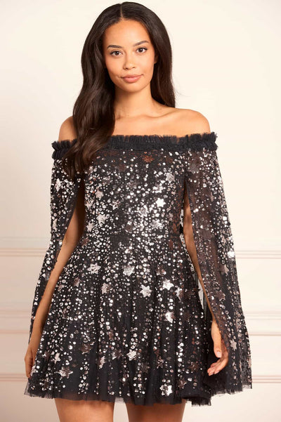 Shooting Stars Cape Micro Mini Dress