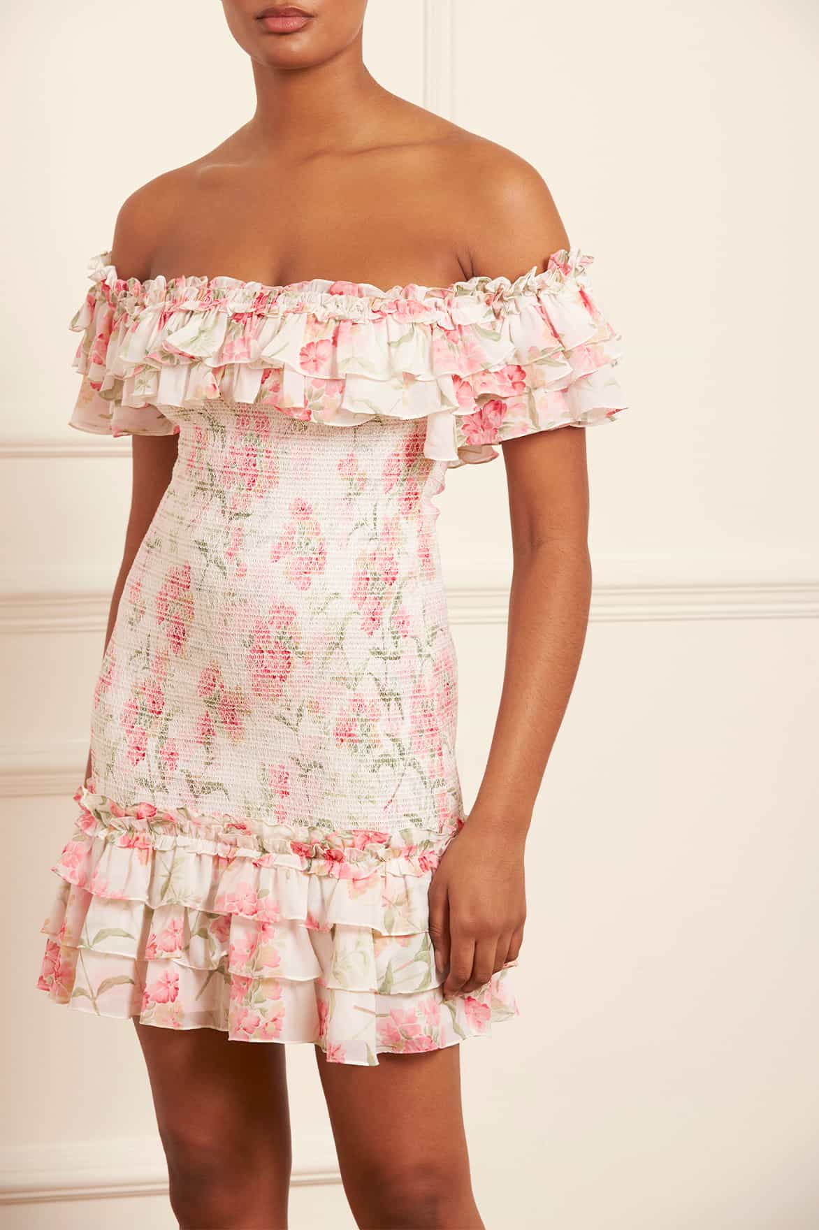 posy embroidery mini dress Dearly Embroidered Mini Dress | White | Womens
