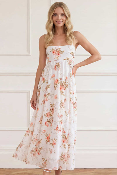 Summer's Rose Linen Blend Cami Ankle Gown