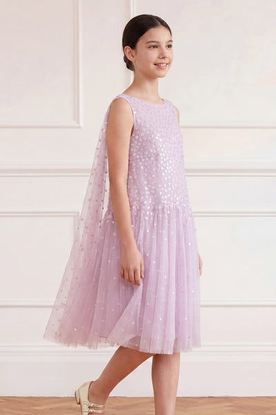 Sunrise Sequin Cape Kids Dress
