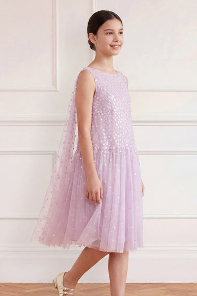 Sunrise Sequin Cape Kids Dress