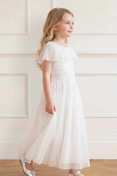 Sunrise Sequin Short Cape Kids Gown