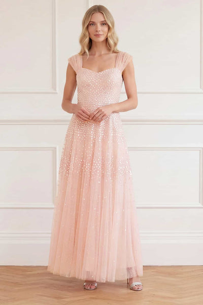 Sunrise Sequin Sweetheart Ankle Gown