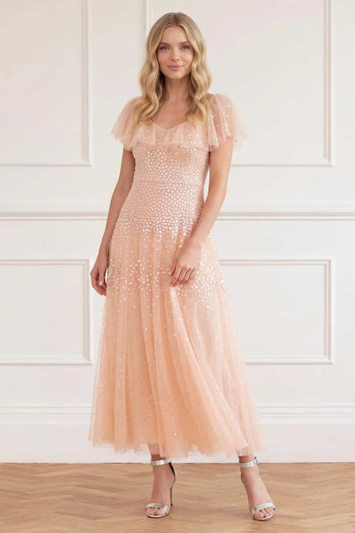 Sunrise Sequin V-Neck Ankle Gown