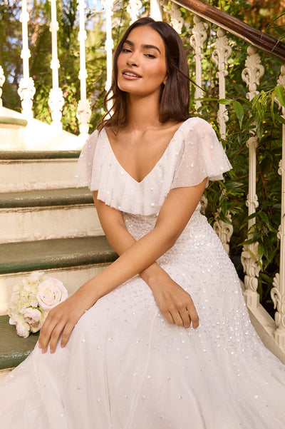 Sunrise Sequin V-Neck Ankle Gown