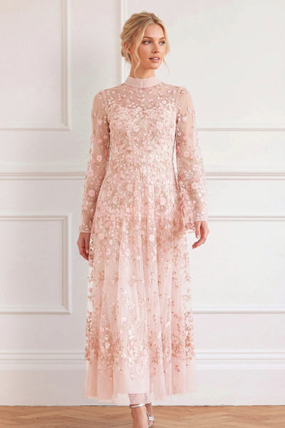 Sylvia Rose Long Sleeve Ankle Gown