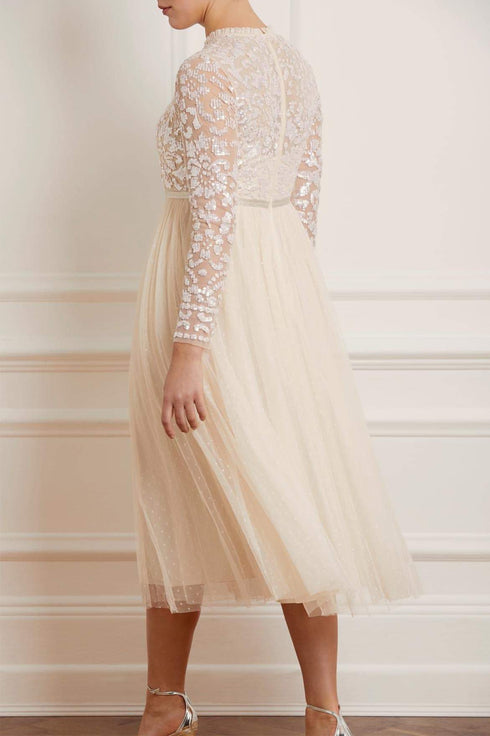 Tempest Bodice Ballerina Dress - Beige