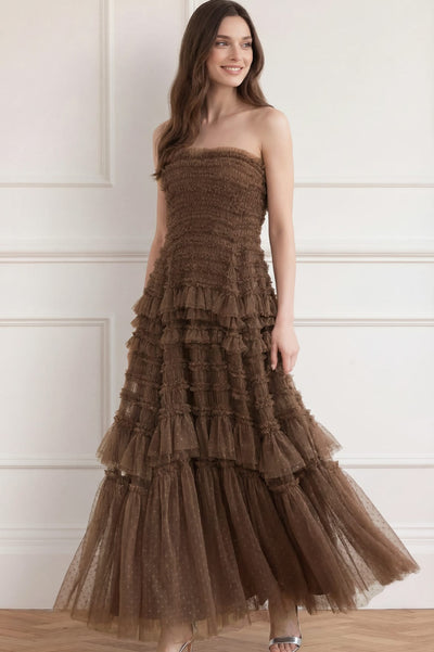 Valentine Ruffle Strapless Gown