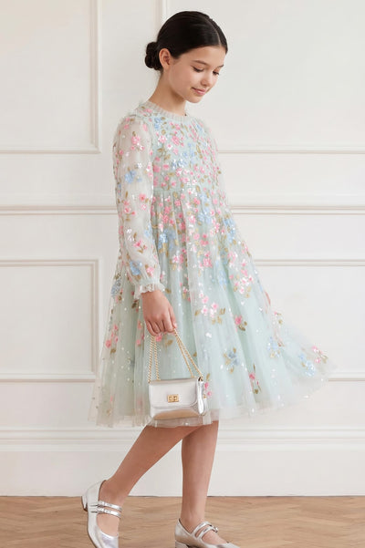 Versailles Ditsy Long Sleeve Kids Dress