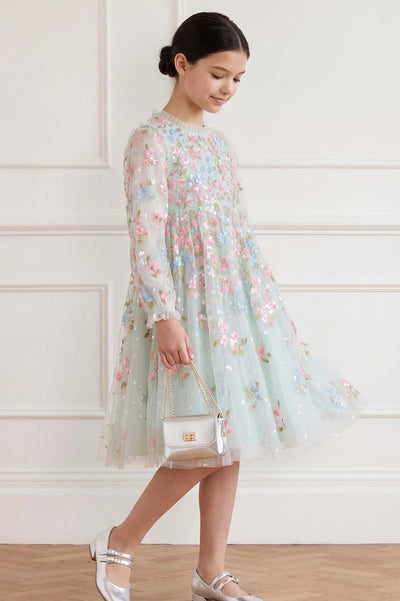 Versailles Ditsy Long Sleeve Kids Dress