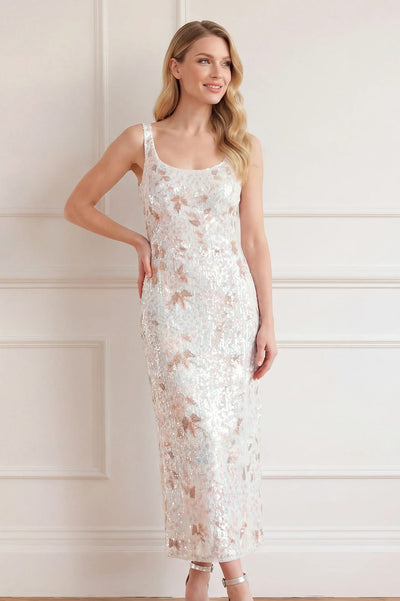 Wisteria Shimmer Georgette Ankle Gown