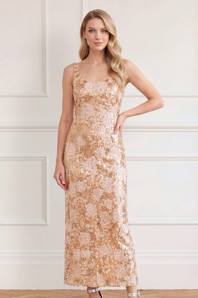 Wisteria Shimmer Georgette Ankle Gown