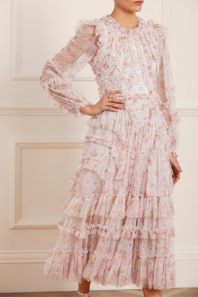 Vintage Ditsy Ruffle Ballerina Dress