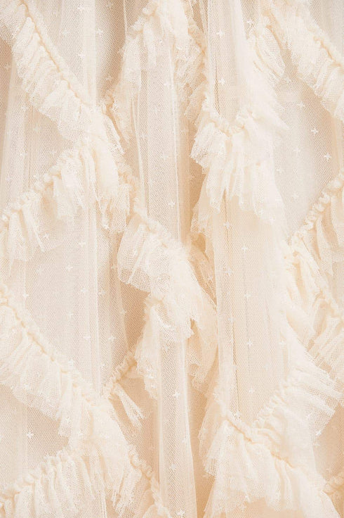 Genevieve Ruffle Gown - Beige