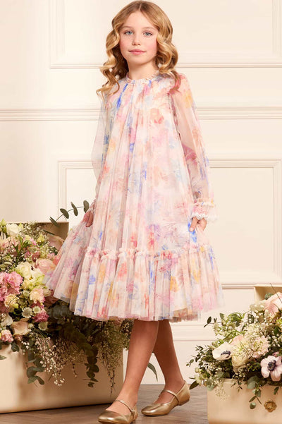 Mariannes Floral Long Sleeve Kids Dress
