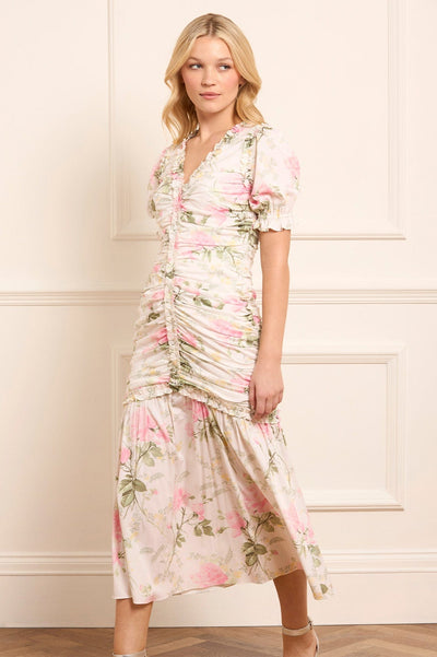 Rose Ellen Crepe Short Sleeve Ballerina Dress