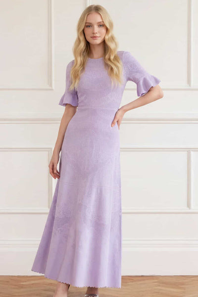 Scallop Lace Pointelle Knit Gown