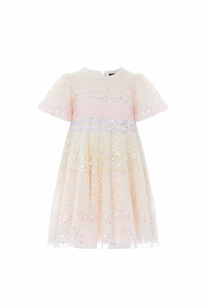 Ombre Scallop Kids Dress