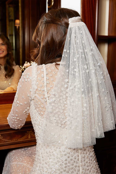 Sequin Dot Short Veil