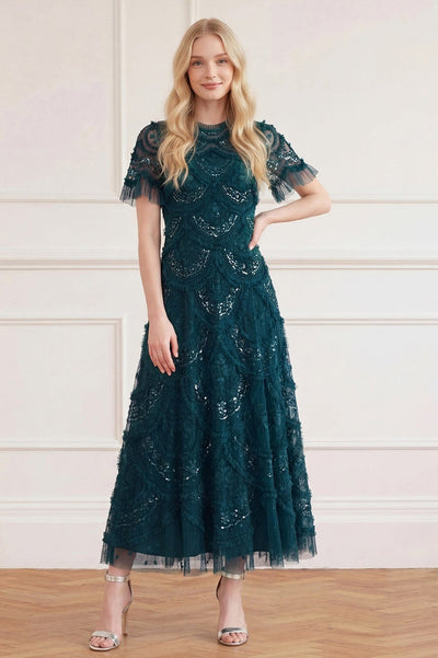 Carmen Ruffle Ankle Gown