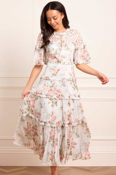 Madame Rose Carla Chiffon Ankle Gown