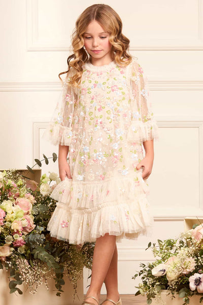 Sequin Bloom Kids Dress