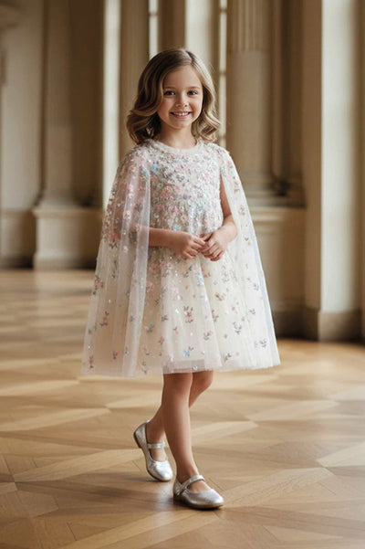 Dahlia Ditsy Cape Kids Dress