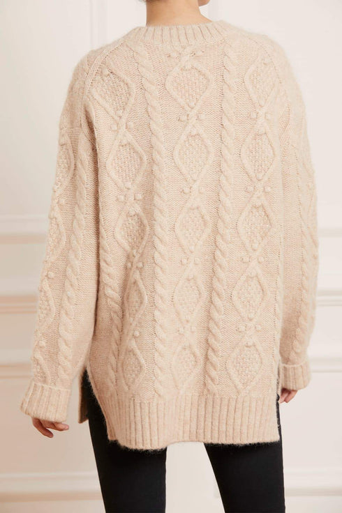 Sylvie Cable Longline Jumper - Brown