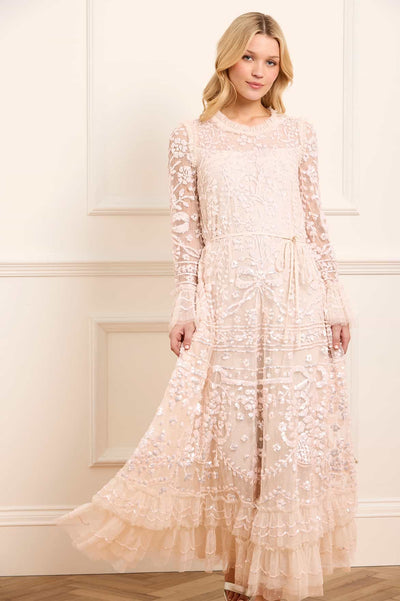 Celia Long Sleeve Ankle Gown