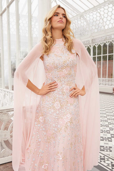 Cressida Floral Cape Ankle Gown