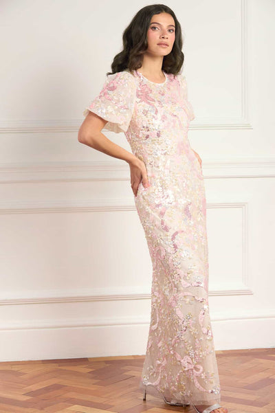 Dancing Ribbon Puff Sleeve Gown