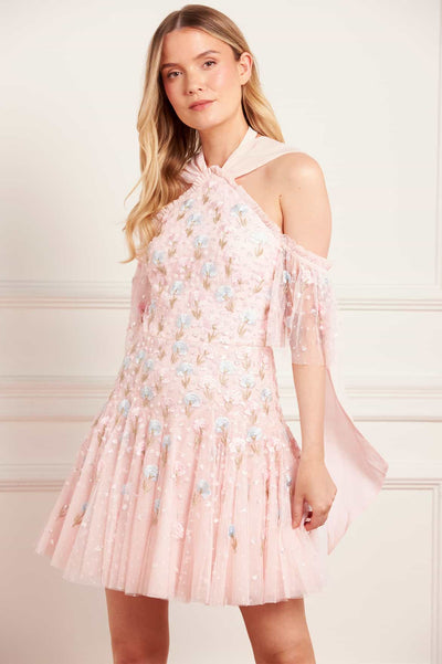 Dandelion Ditsy Halter-Neck Micro Mini Dress