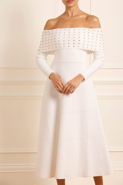 Embellished Bardot Knit Gown