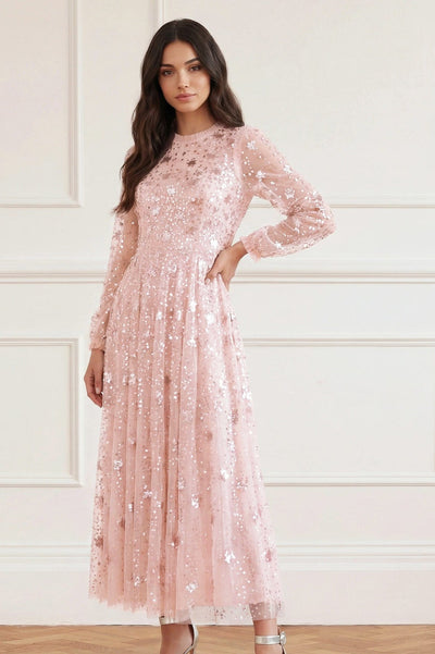 Shooting Stars Long Sleeve Ankle Gown