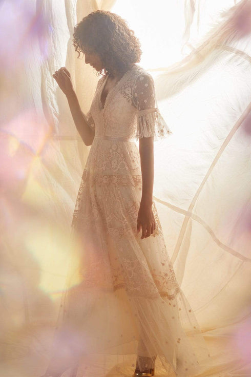 Midsummer Lace Gown - Beige